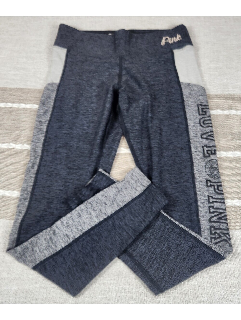 PINK Victoria's Secret Ultimate Ankle Stretch Leggings Blue & Gray Size S NWOT